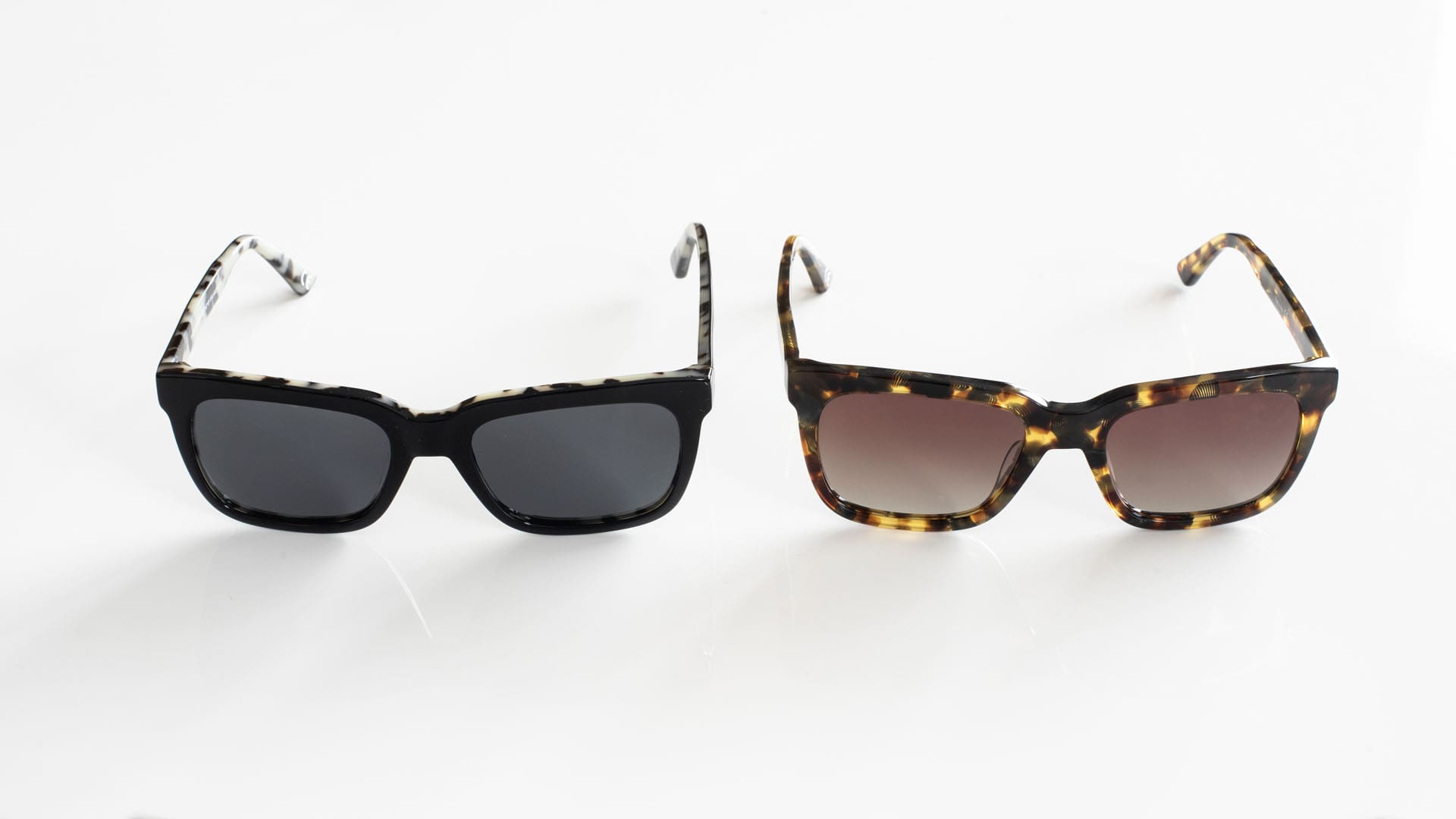 2 paires de lunettes de soleil Dynamic modèle noir et modèle écaille